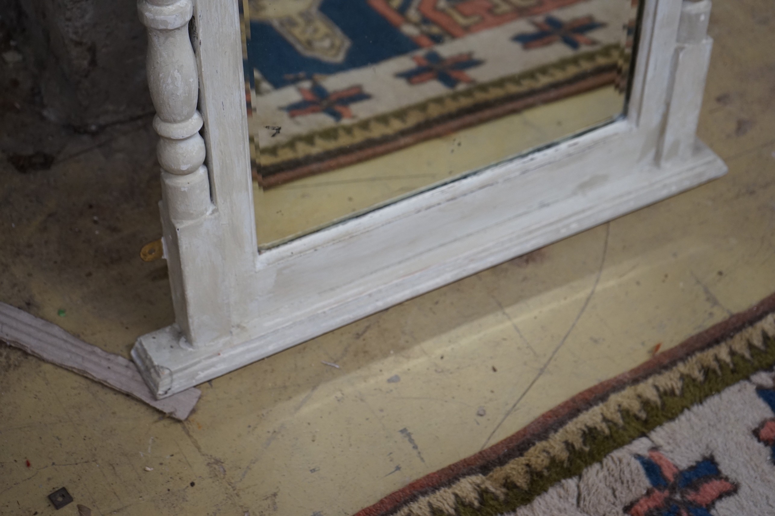 A Victorian style later painted pier glass, width 55cm, height 144cm